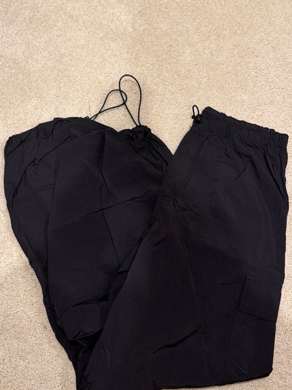 PINK Victoria's Secret Black Elastic-Waist Pants